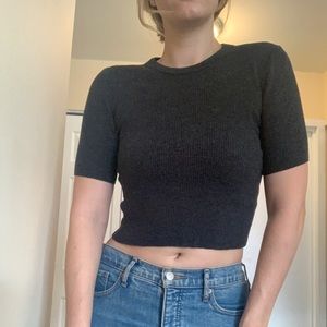 Cropped Madewell shirt sleeve sweater
